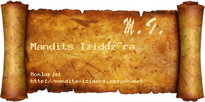 Mandits Izidóra névjegykártya